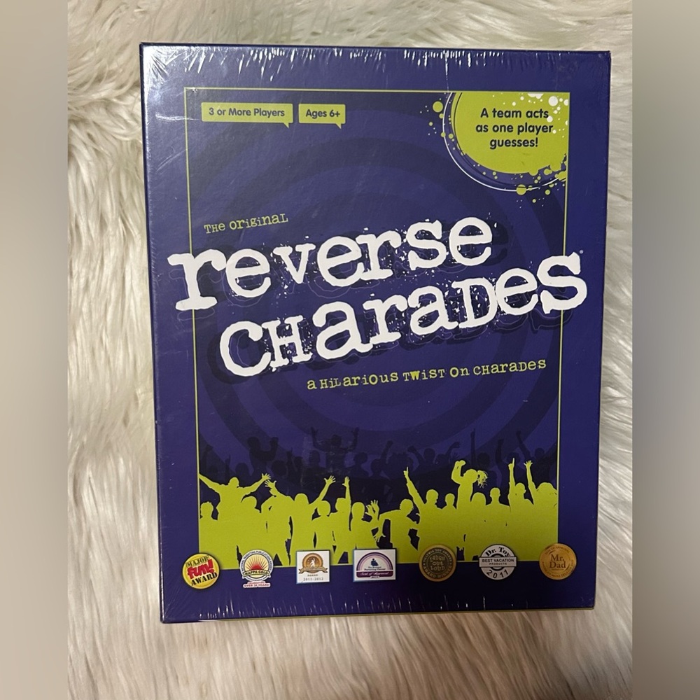 Reverse Charades Party Game - Purple & Lime